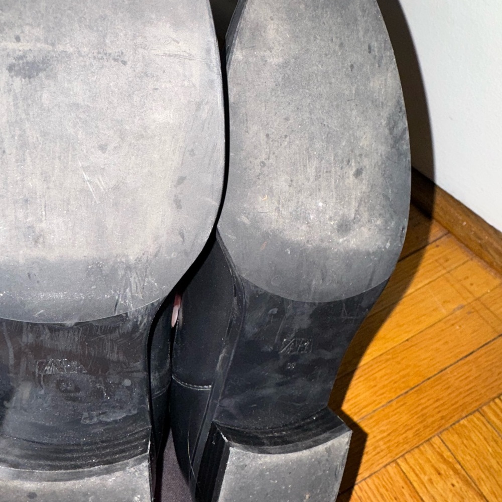Zara Basic Black Booties Size 38 - image 6